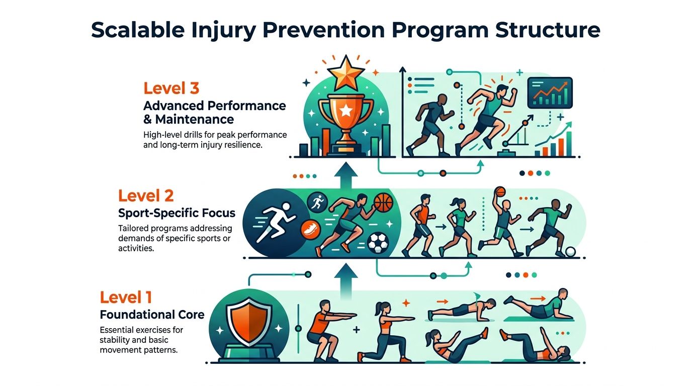 Infografica che mostra la struttura del programma di prevenzione degli infortuni